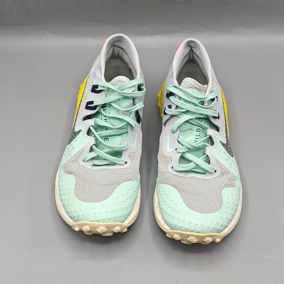 Nike Air Zoom Wildhorse Women Size 7 Aura Mint Foam Yellow Rare Trail Running - Picture 3 of 11